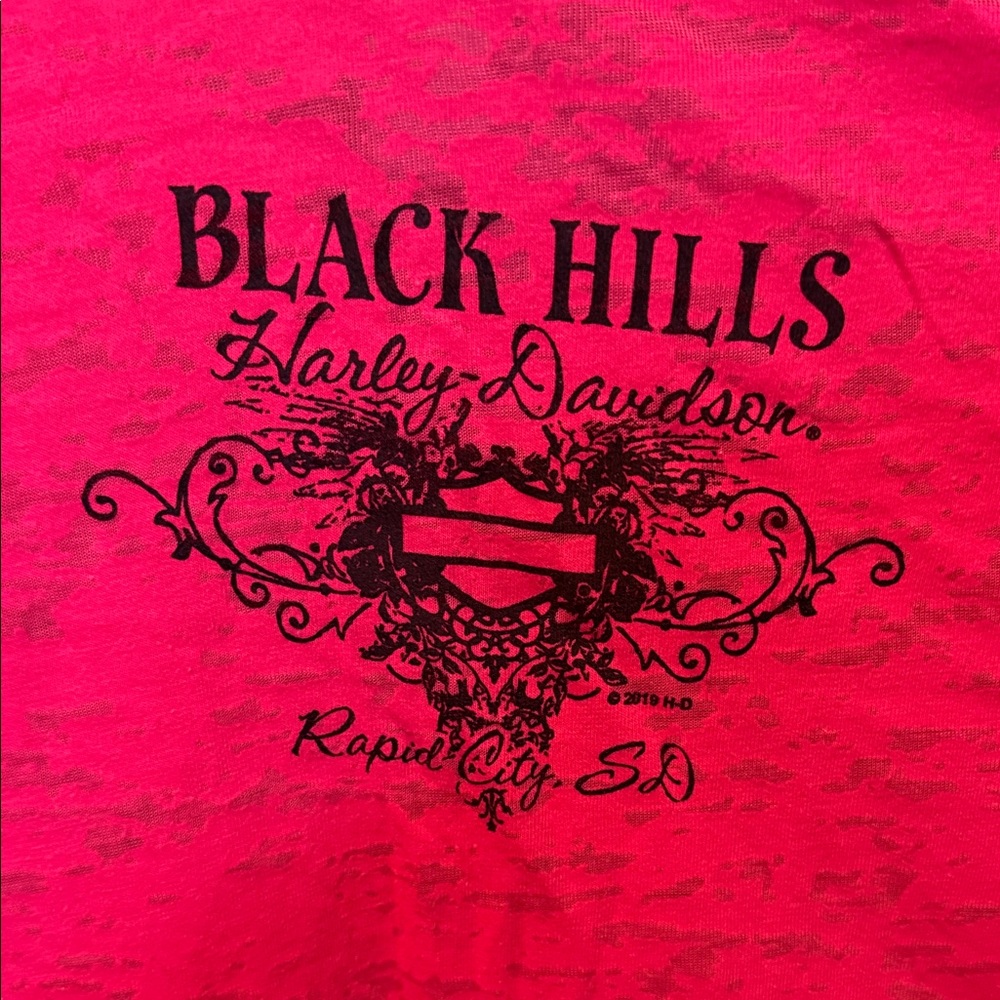 Harley-Davidson Women's Vivid Pink Winged Tee - Picture 2 of 8